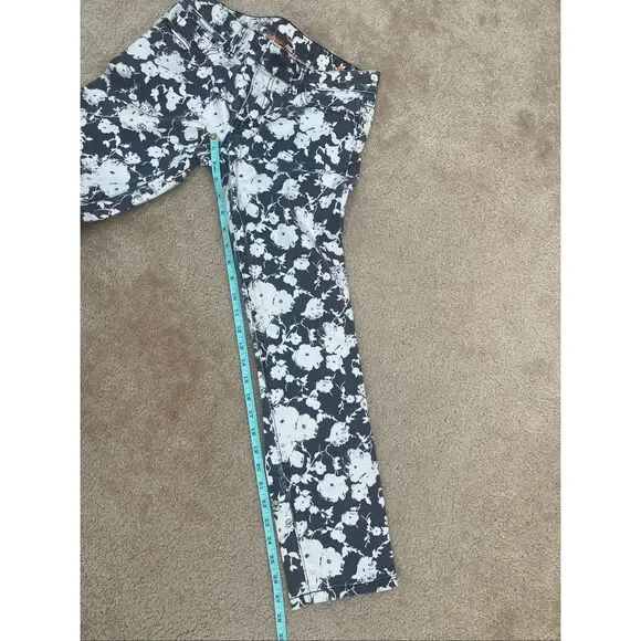 Tory Burch Floral Print Skinny Jeans Women’s Size 26 Blue White Cotton - Picture 9 of 9
